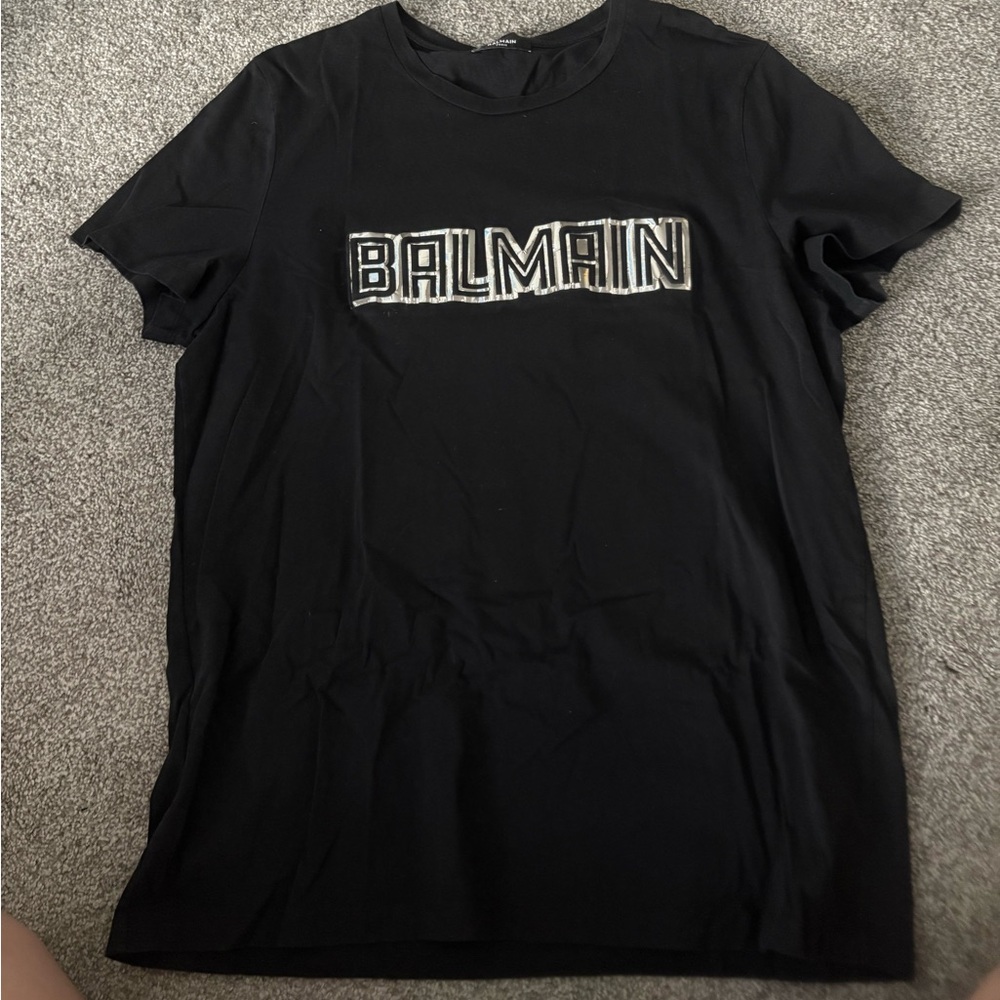 Balmain Black Tee with Logo Detail - Picture 2 of 3